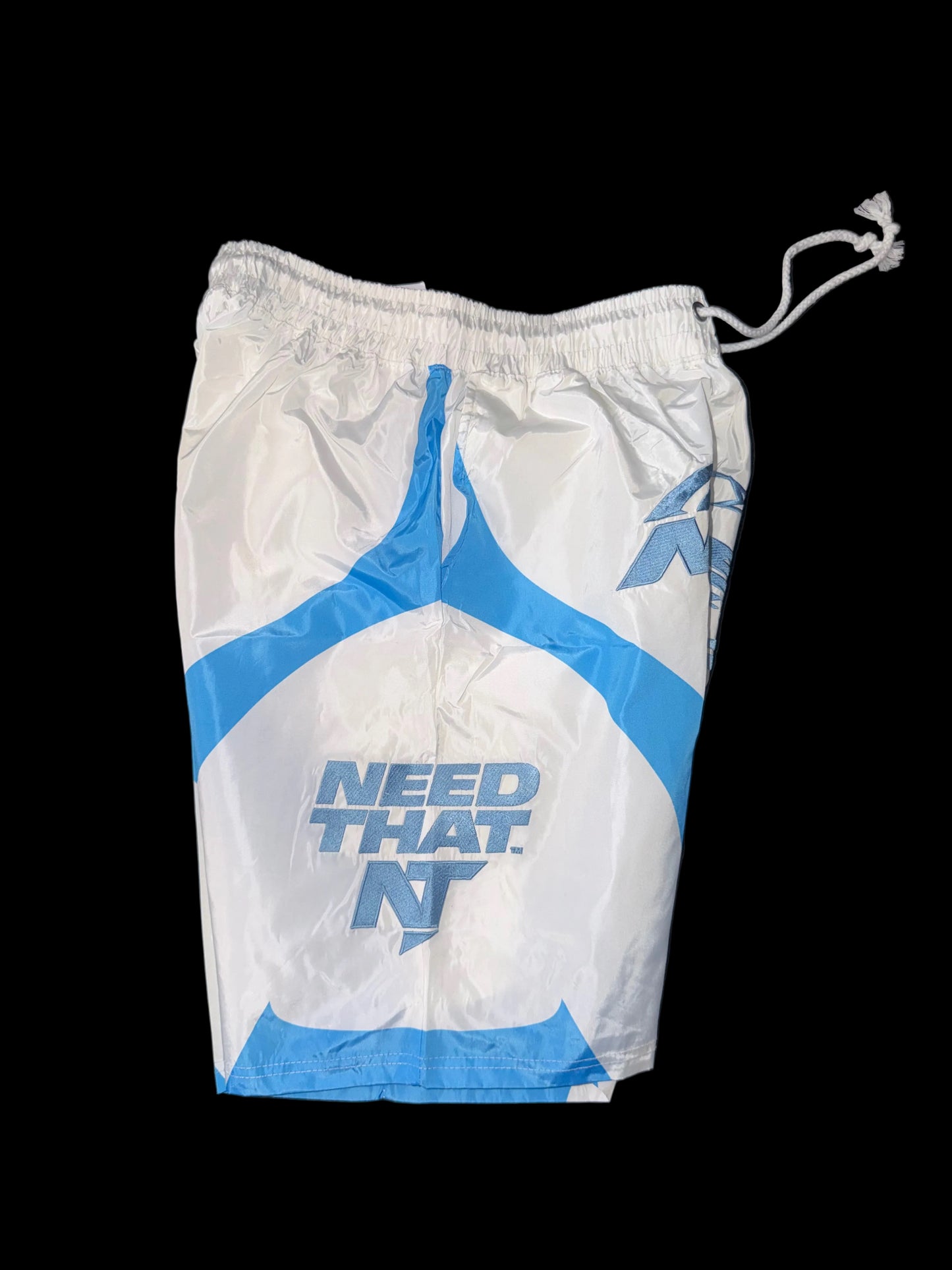 NT White And Blue Windbreaker Shorts Set